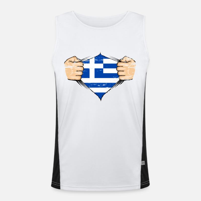 Drapeau de la Grèce utilisé Débardeur respirant contrasté Homme 
