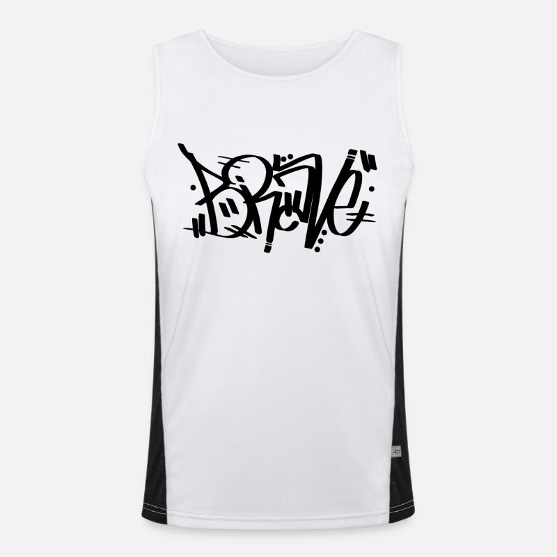 Mutig - Graffiti Funktionelles Kontrast-Tank Top für Männer 