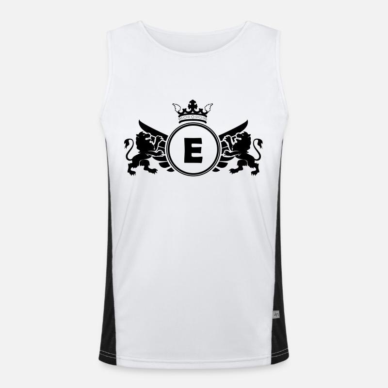 buchstabe E Wappen Funktionelles Kontrast-Tank Top für Männer 