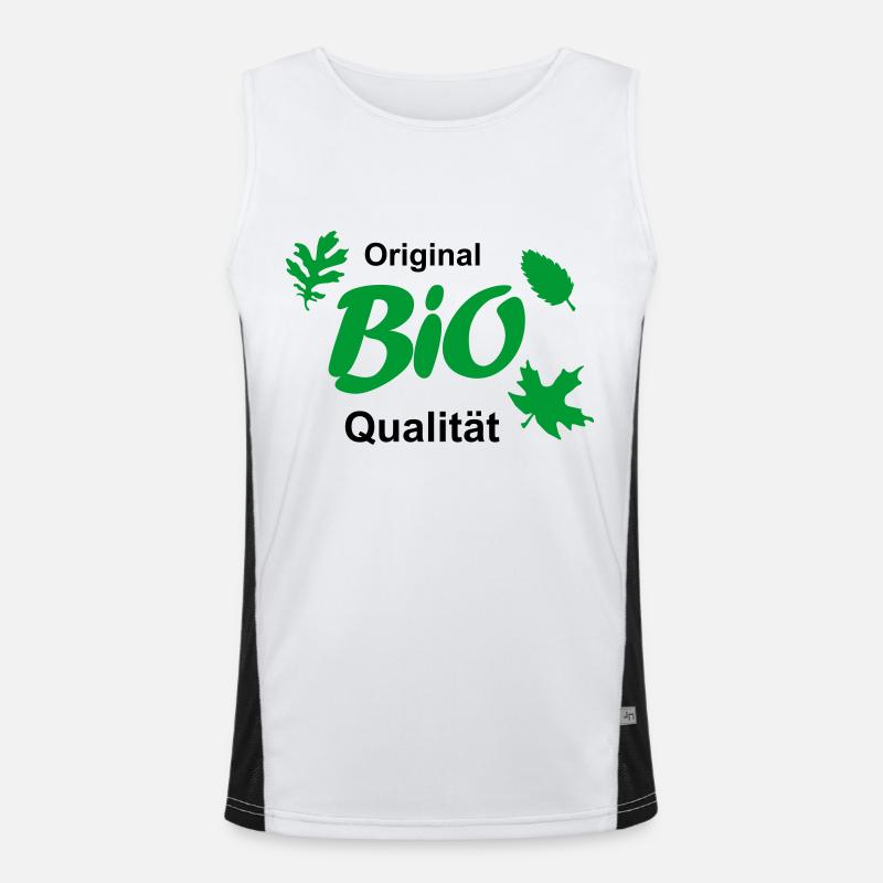 bio - Men's Functional Contrast Tank Top  - white/black