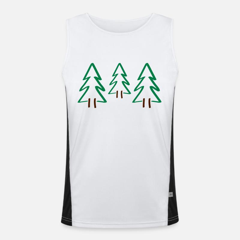 trees Christmas Men's Functional Contrast Tank Top 