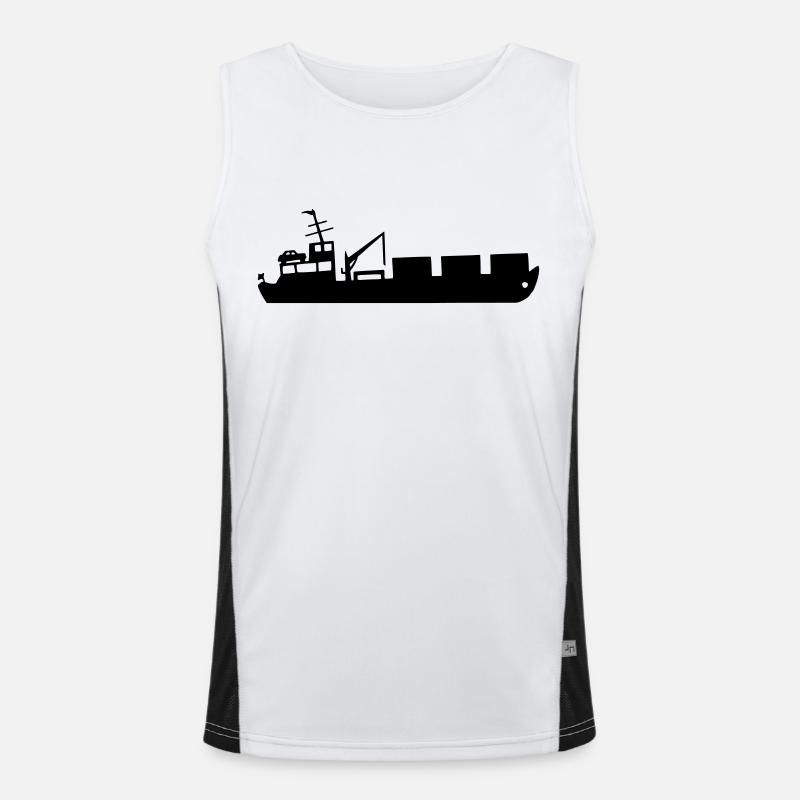 Schiff, Frachtschiff, Containerschiff Funktionelles Kontrast-Tank Top für Männer 