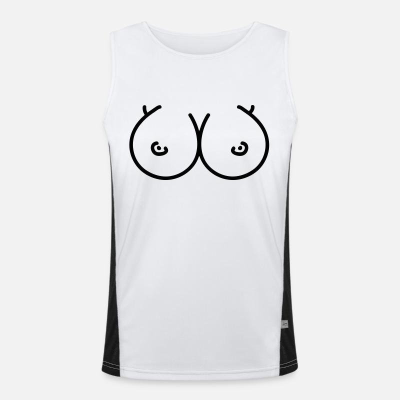 Breasts - Breasts - Boobs - Line Men's Functional Contrast Tank Top 