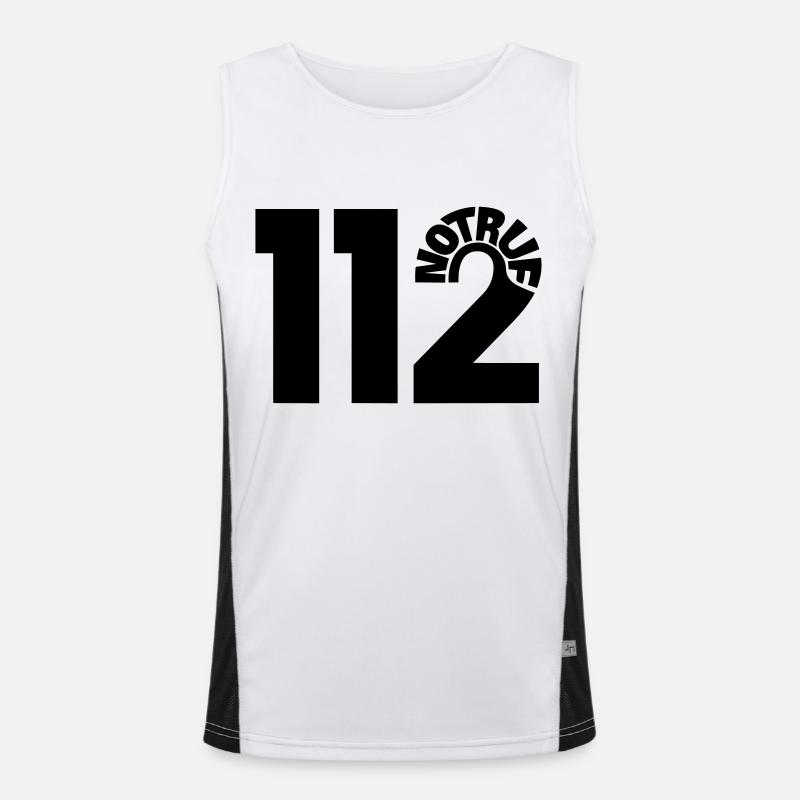 Notruf 112 rund Funktionelles Kontrast-Tank Top für Männer 