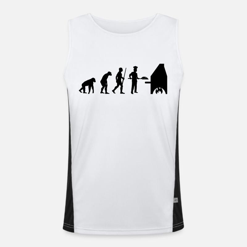 Bäcker evolution Funktionelles Kontrast-Tank Top für Männer 