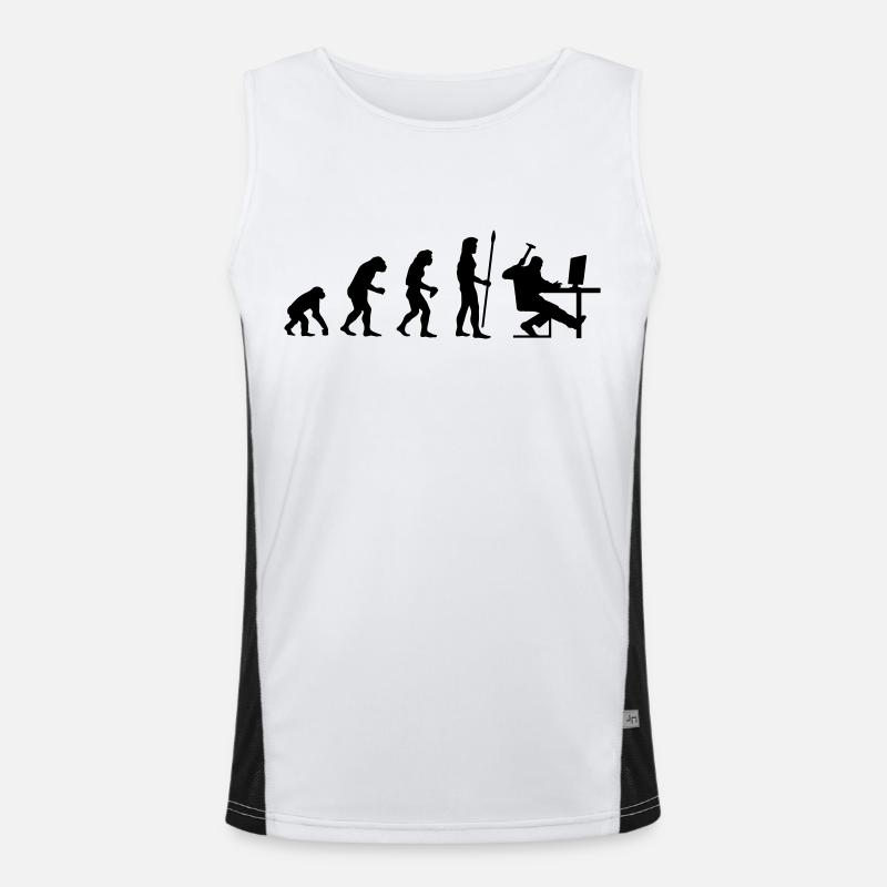 evolution_pc_1 - Men's Functional Contrast Tank Top  - white/black