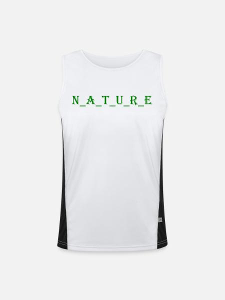 nature - Men's Functional Contrast Tank Top  - white/black
