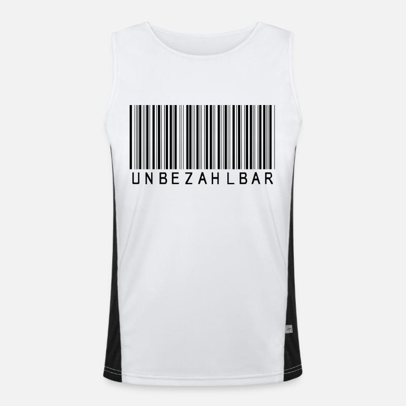 Barcode "Priceless" black - Men's Functional Contrast Tank Top  - white/black