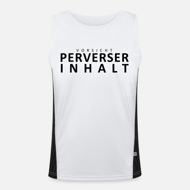 plauzilla-vorsicht-perverser-inhalt Funktionelles Kontrast-Tank Top für Männer 