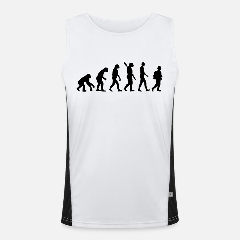 Evolution School - Men's Functional Contrast Tank Top  - white/black
