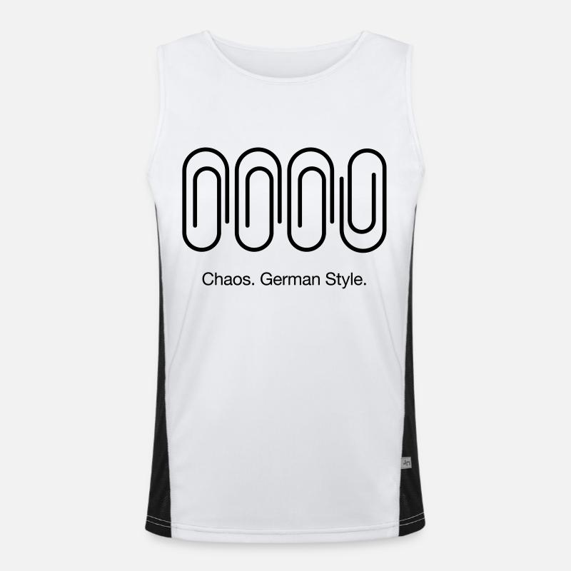 Chaos. German Style. - Funksjonell kontrast-singlet for menn - hvit/svart