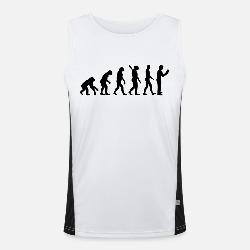 Evolution reading - Men's Functional Contrast Tank Top  - white/black