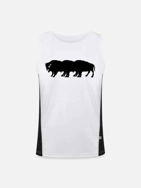 bisons - Débardeur respirant contrasté Homme - blanc/noir