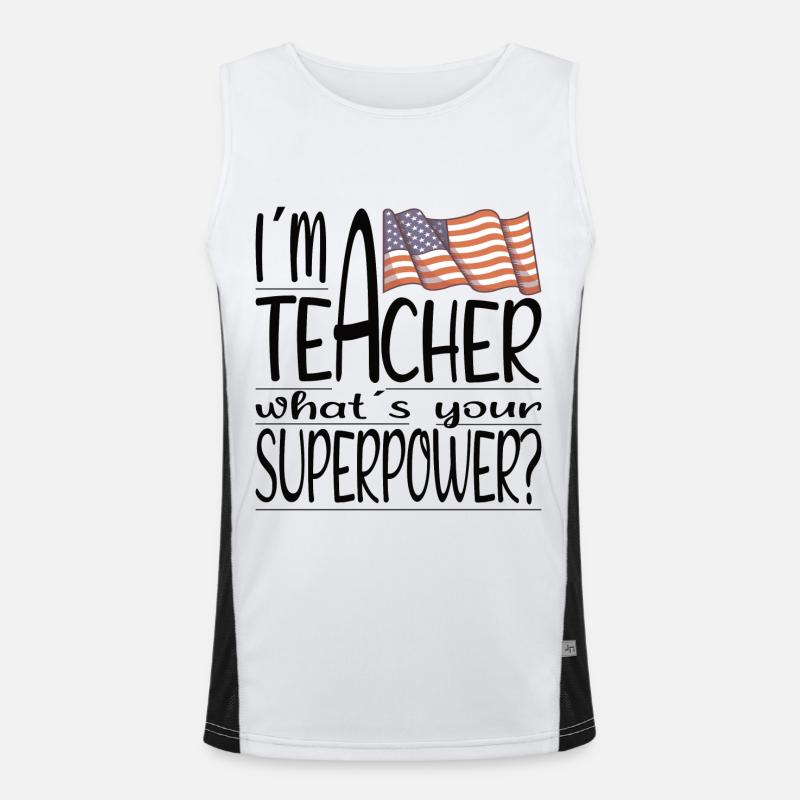 Lehrer Schule Geschenkidee Amerika Englisch Funktionelles Kontrast-Tank Top für Männer 