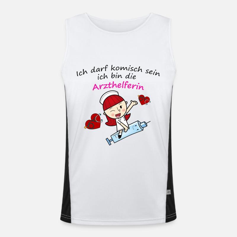 arzthelferin Funktionelles Kontrast-Tank Top für Männer 
