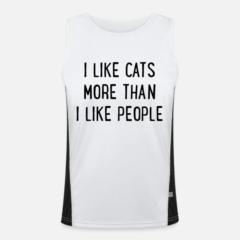 Feline - Men's Functional Contrast Tank Top  - white/black