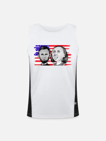 Franklin & Lincoln - Men's Functional Contrast Tank Top  - white/black - Front