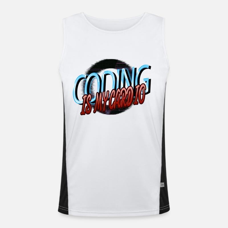 computer science geek computer father Men's Functional Contrast Tank Top 