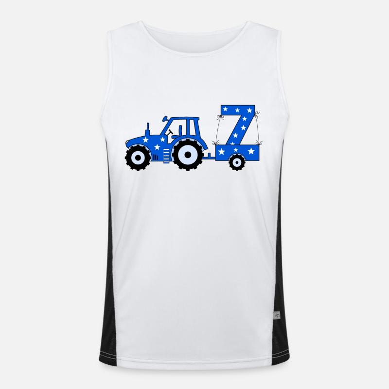 7. Geburtstag Traktor Funktionelles Kontrast-Tank Top für Männer 