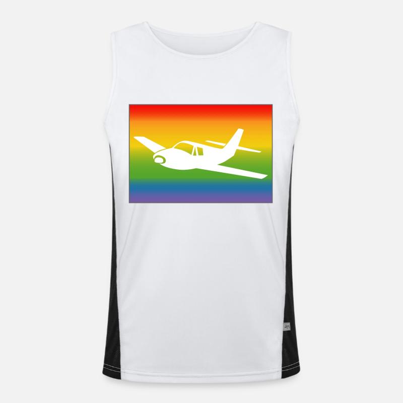 Flugzeug Regenbogen Funktionelles Kontrast-Tank Top für Männer 