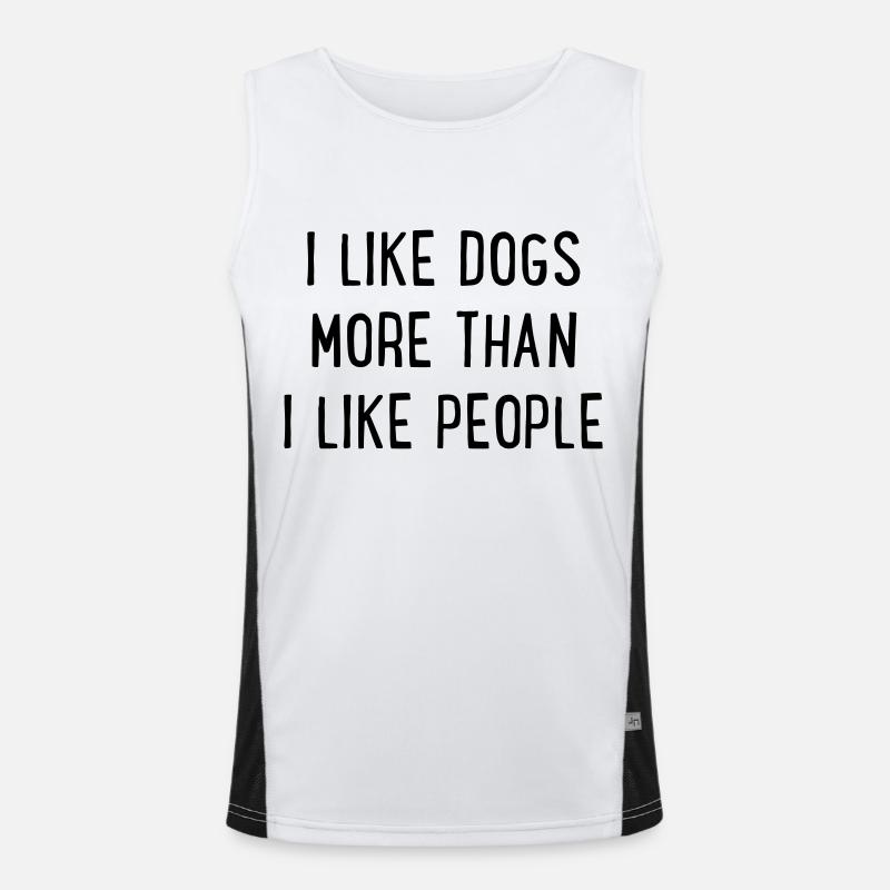 J’aime les chiens plus que les gens Débardeur respirant contrasté Homme 