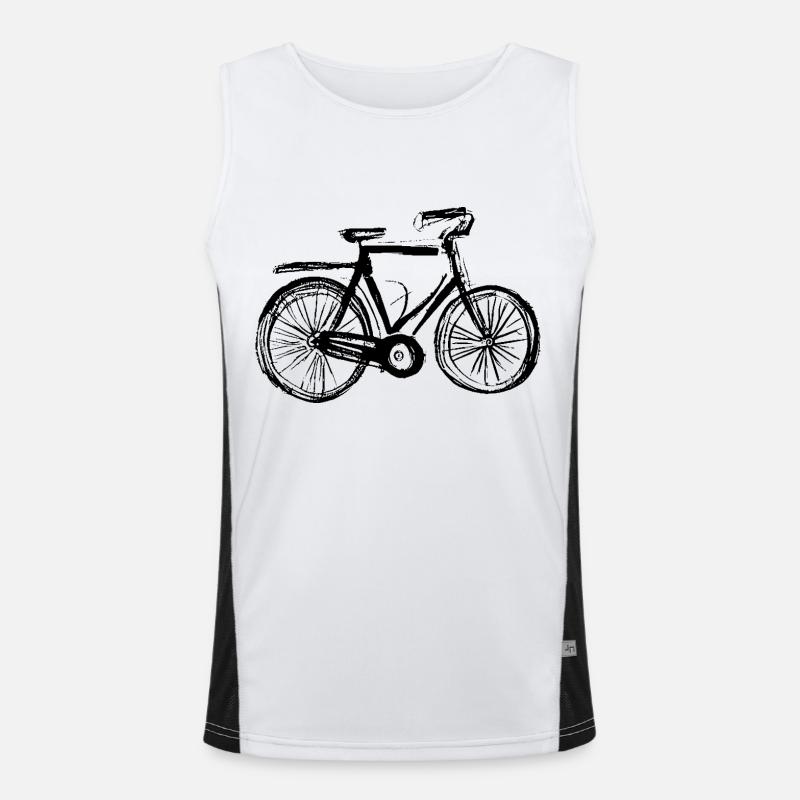 Bicycle Doodle Bicycles Cycling Silhouette 1 Débardeur respirant contrasté Homme 