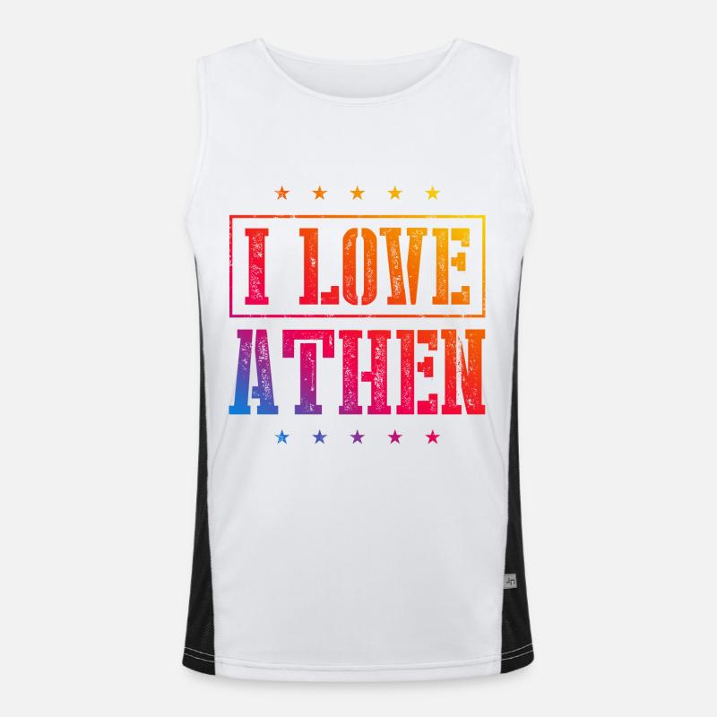 I Love Athens Men's Functional Contrast Tank Top 