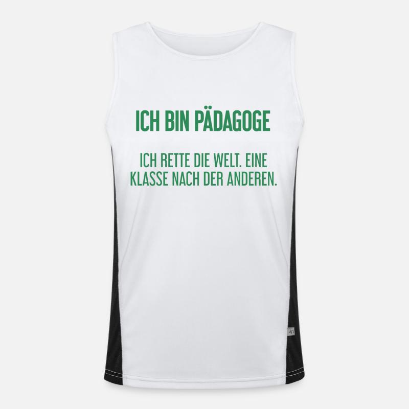 Ich bin Pädagoge - ich rette die Welt Funktionelles Kontrast-Tank Top für Männer 