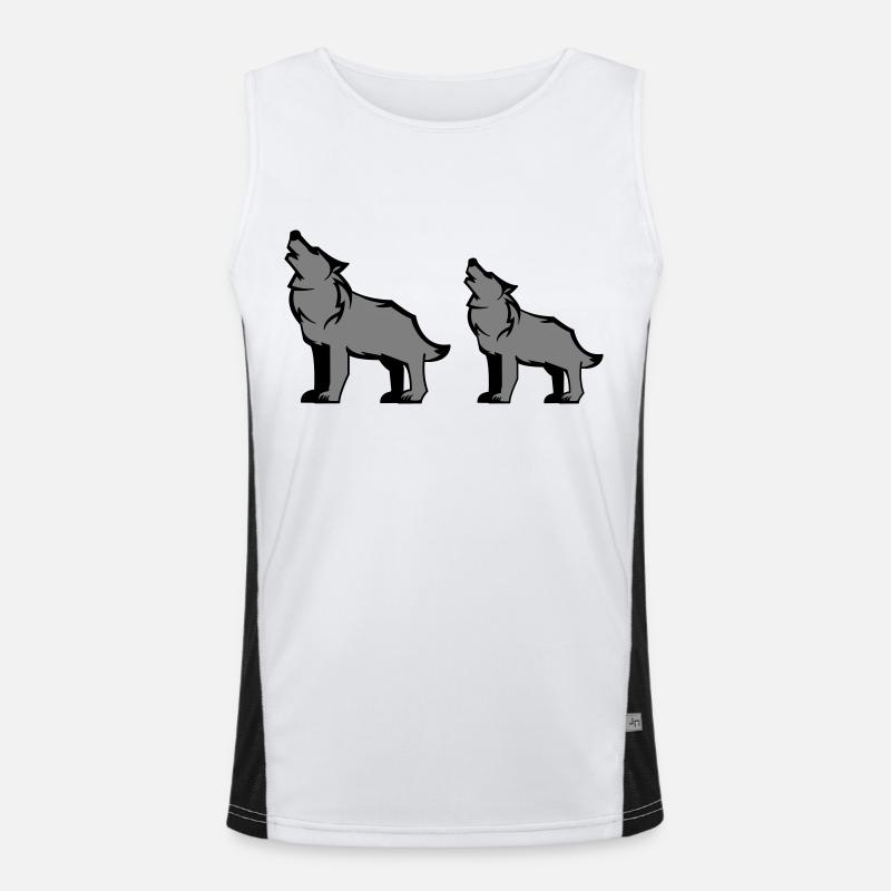 Wolf pack - Men's Functional Contrast Tank Top  - white/black