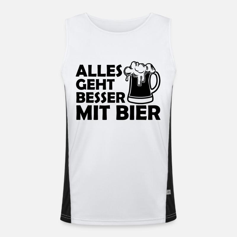 Bier Alkohol Gerstensaft Party Funktionelles Kontrast-Tank Top für Männer 