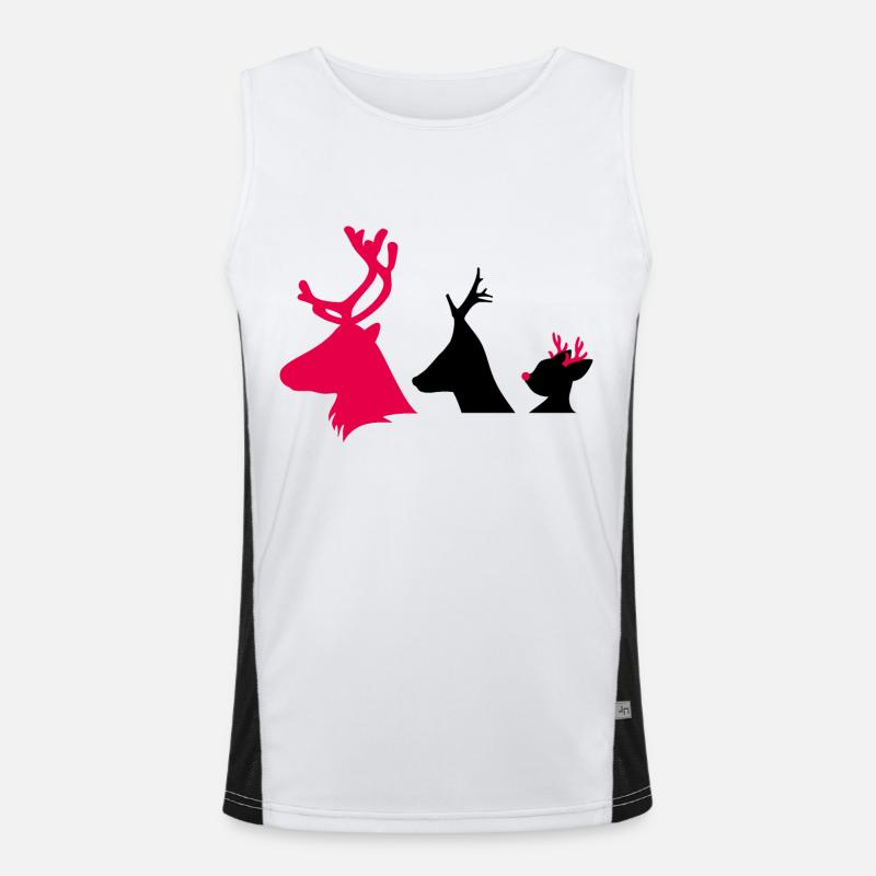 Christmas deer heads Men's Functional Contrast Tank Top 