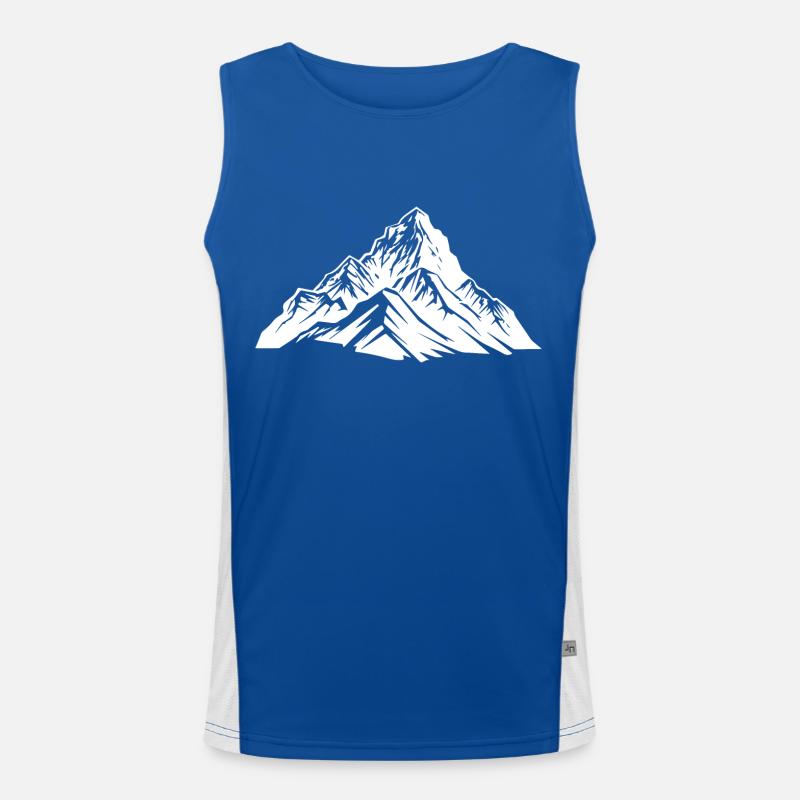 Berge Symbol Silhouette Funktionelles Kontrast-Tank Top für Männer 