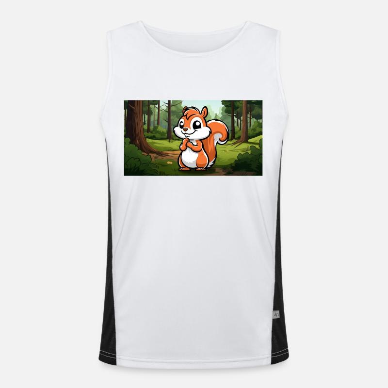 Niedliches Eichhörnchen im Wald Funktionelles Kontrast-Tank Top für Männer 