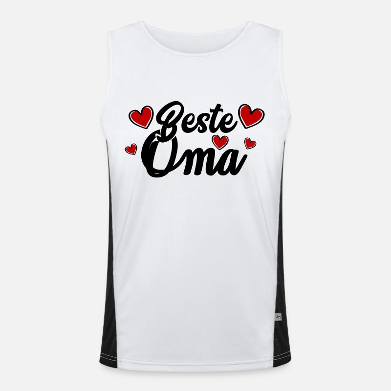 Bedste bedstemor - Funktionel kontrast tanktop til herrer  - hvid/sort