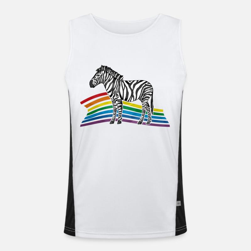 Zebra Funktionelles Kontrast-Tank Top für Männer 