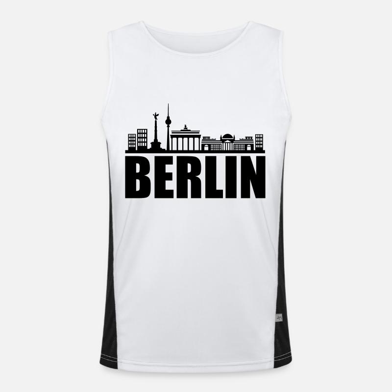 berlin skyline Funktionelles Kontrast-Tank Top für Männer 