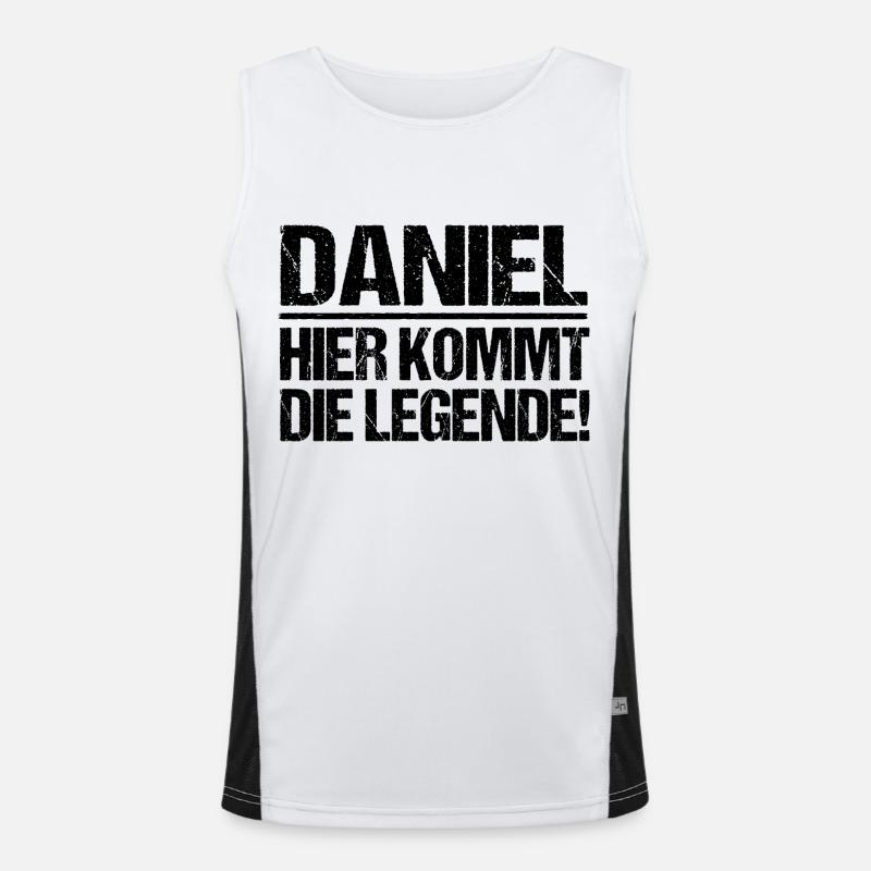 First name Daniel - Men's Functional Contrast Tank Top  - white/black