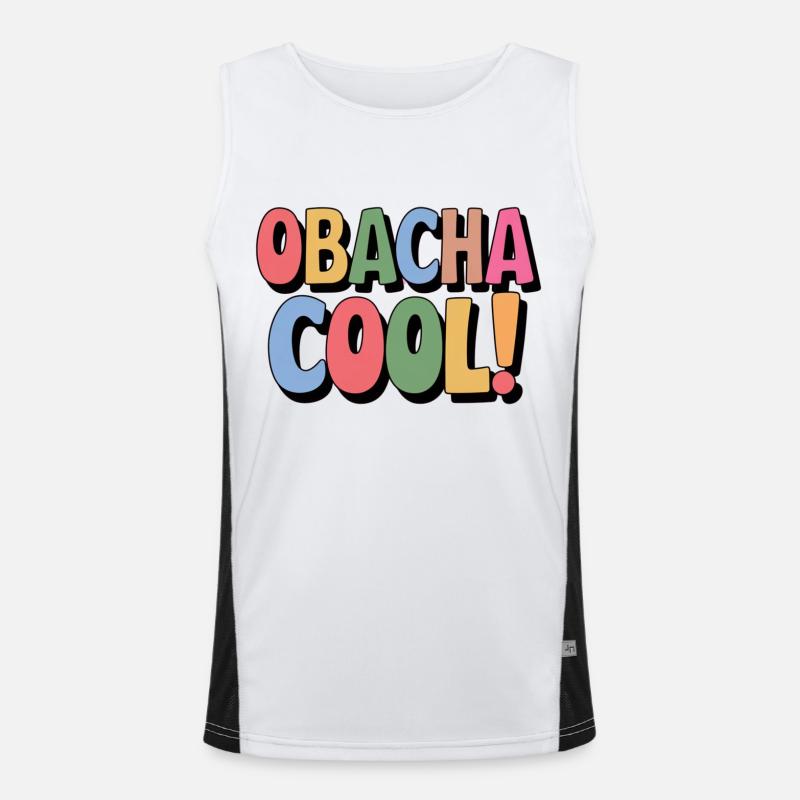 Obacha cool! Lustiger schwäbischer Spruch Geschenk Funktionelles Kontrast-Tank Top für Männer 