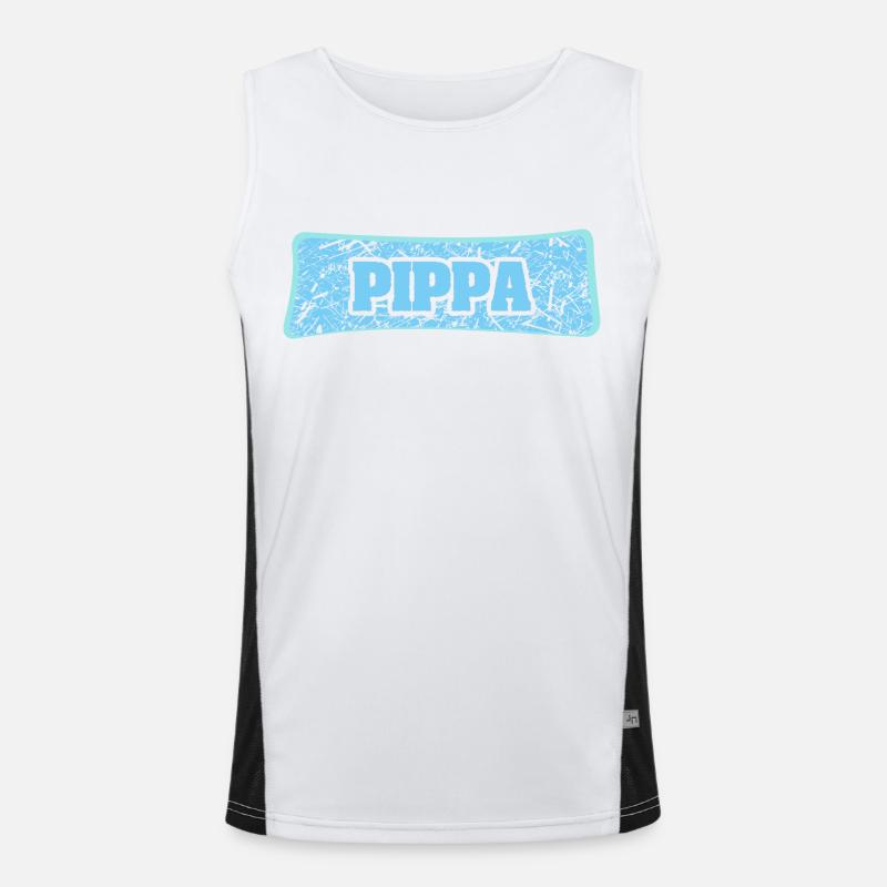 Pippa - Men's Functional Contrast Tank Top - white/black