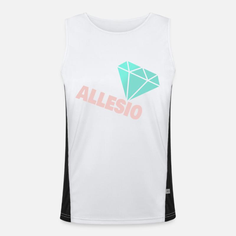 Gift for Allesio - Men's Functional Contrast Tank Top - white/black