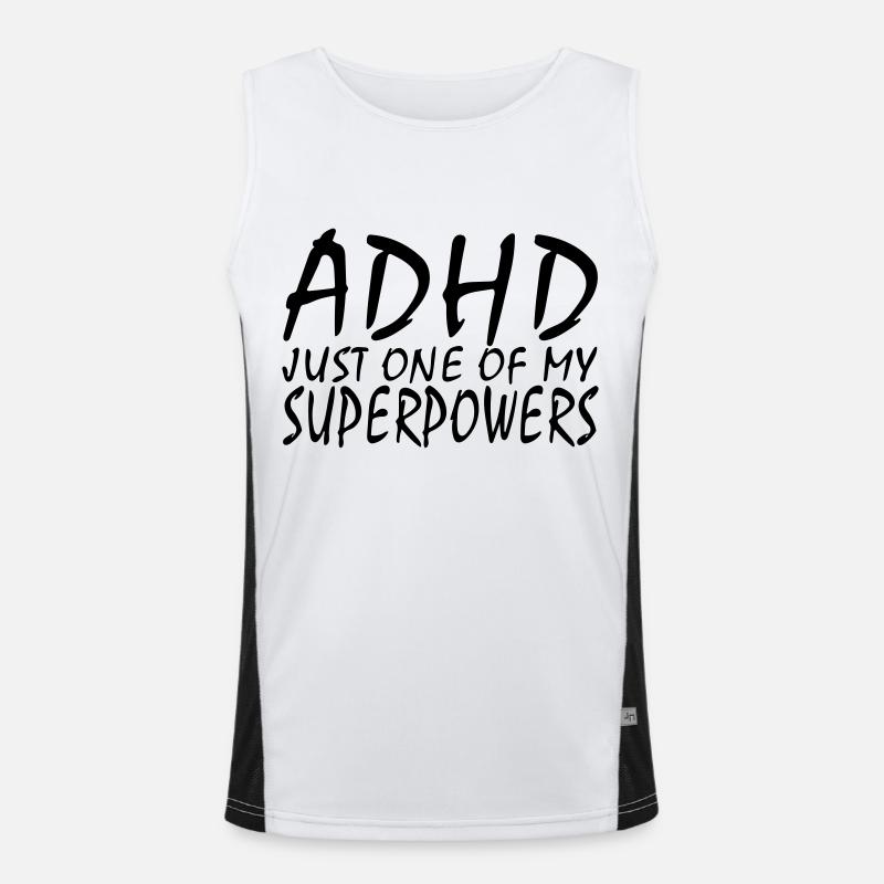 ADHD - Men's Functional Contrast Tank Top  - white/black