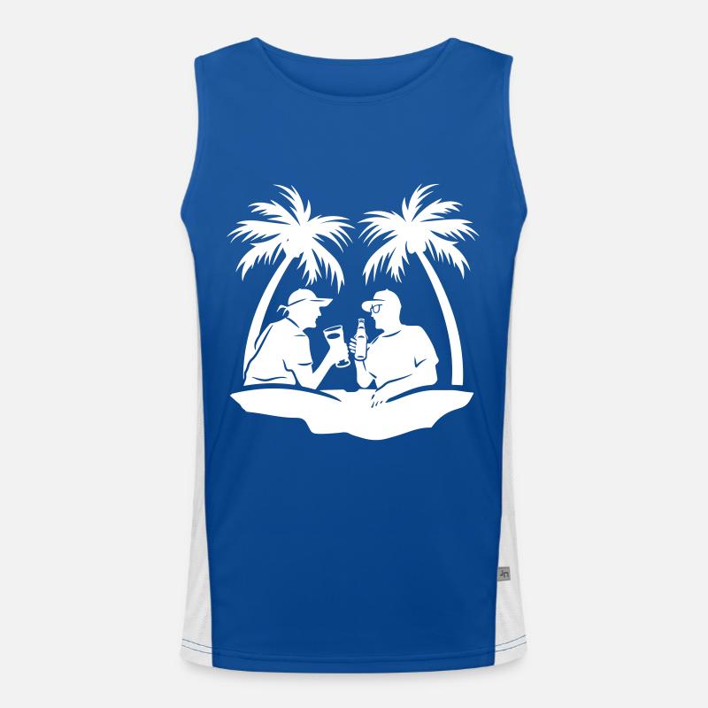 Palm Tree Holiday Team Drinks Men's Functional Contrast Tank Top 