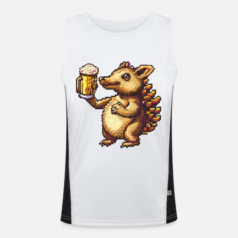 Armadillo Pixel Beer Men's Functional Contrast Tank Top 