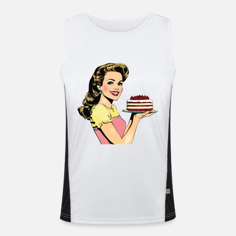 Cuisson Gâteau Cuisson Reine Cuisson Fée Boulanger Pop Art Débardeur respirant contrasté Homme 