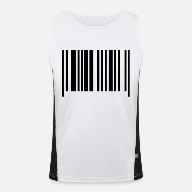 barcode - Men's Functional Contrast Tank Top  - white/black