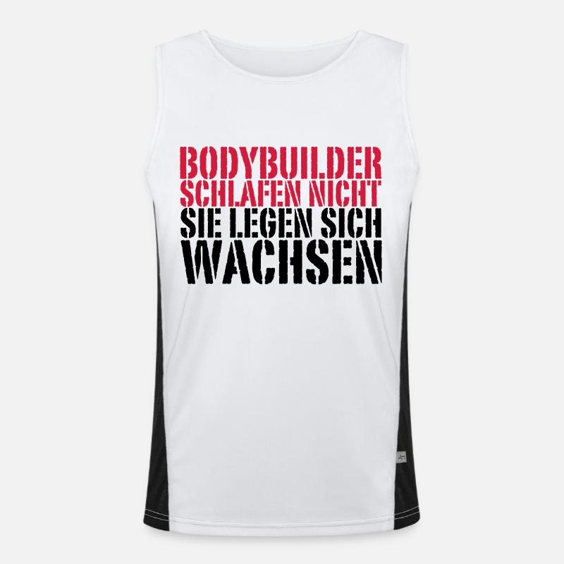 Bodybuilder schlafen nicht, sie legen sich wachsen Funktionelles Kontrast-Tank Top für Männer 