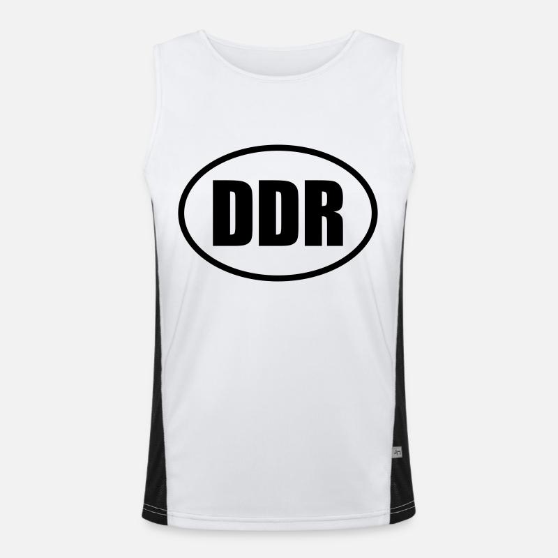 DDR Emblem Funktionelles Kontrast-Tank Top für Männer 