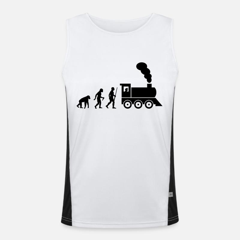 Train driver evolution - Funktionelles Kontrast-Tank Top für Männer - Weiß/Schwarz