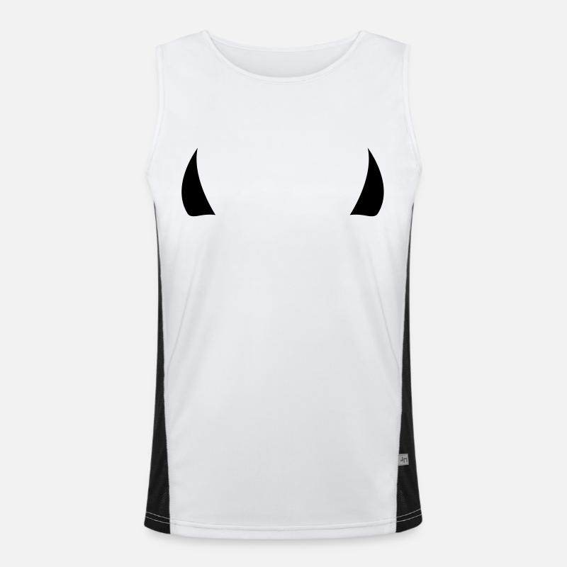 devil horns - Men's Functional Contrast Tank Top  - white/black