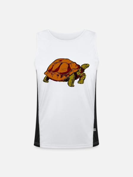 turtle - Men's Functional Contrast Tank Top  - white/black